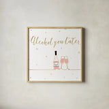 Underlined Bubbly VIII by Veronique Charron. Shown in a natural wood glass frame for a timeless modern aesthetic. Available as an archival giclee rolled canvas, fine art paper, or poster print. SKU 34816a.