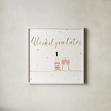 Underlined Bubbly VIII by Veronique Charron. Shown in a crisp white glass frame for a clean and minimalist style. Available as an archival giclee rolled canvas, fine art paper, or poster print. SKU 34816a.