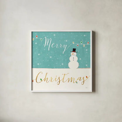Underlined Christmas I by Veronique Charron. Shown in a crisp white glass frame for a clean and minimalist style. Available as an archival giclee rolled canvas, fine art paper, or poster print. SKU 36304a.