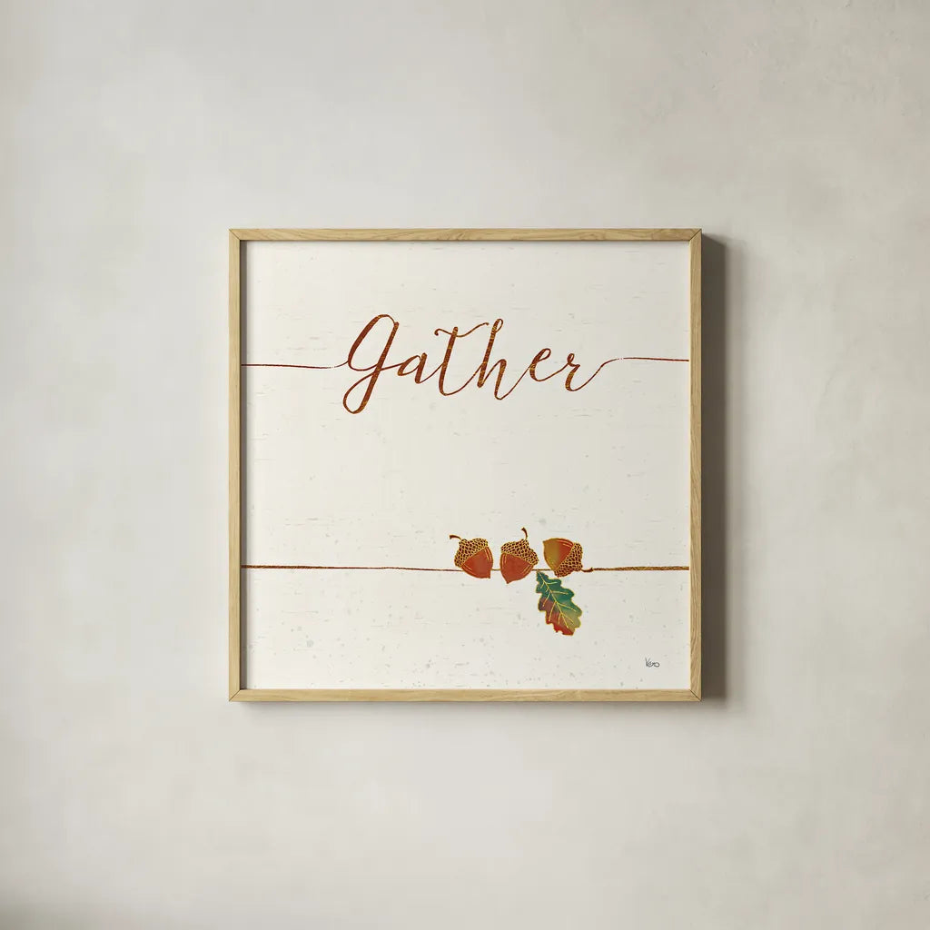 Underlined Fall VI by Veronique Charron. Shown in a natural wood glass frame for a timeless modern aesthetic. Available as an archival giclee rolled canvas, fine art paper, or poster print. SKU 34860a.