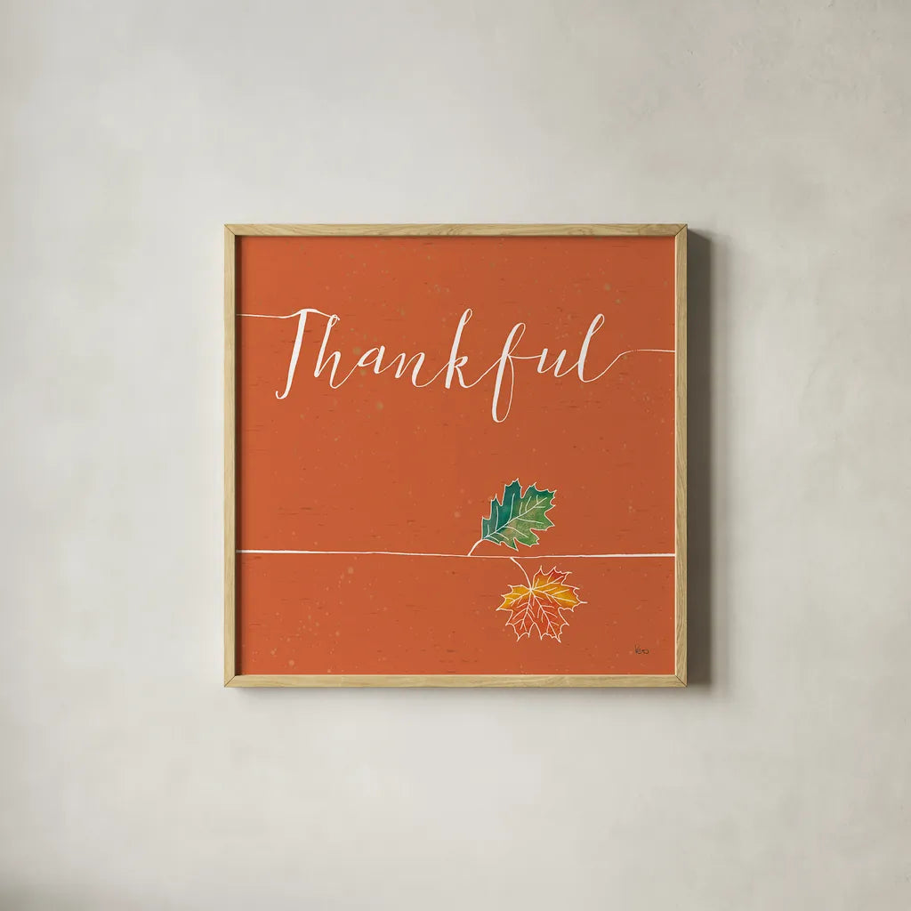 Underlined Fall VII Color by Veronique Charron. Shown in a natural wood glass frame for a timeless modern aesthetic. Available as an archival giclee rolled canvas, fine art paper, or poster print. SKU 34869a.