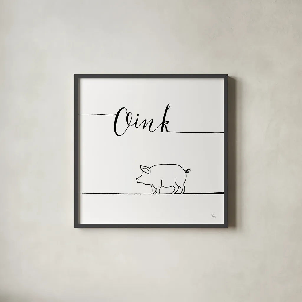 Underlined Farm V by Veronique Charron. Shown in a sleek black glass frame for a contemporary gallery look. Available as an archival giclee rolled canvas, fine art paper, or poster print. SKU 34282a.