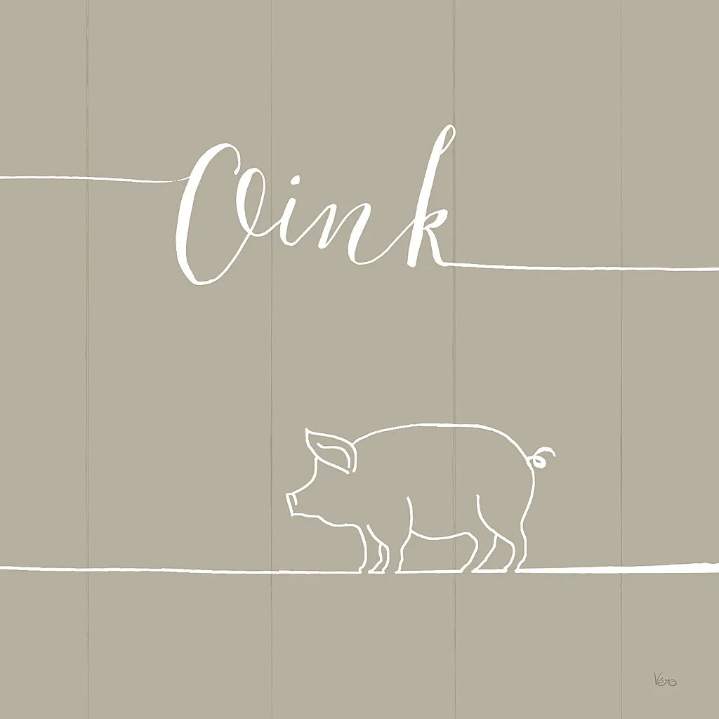 Underlined Farm V Greige by Veronique Charron. SKU 34290a. Archival Giclee Fine art print for wall decor.