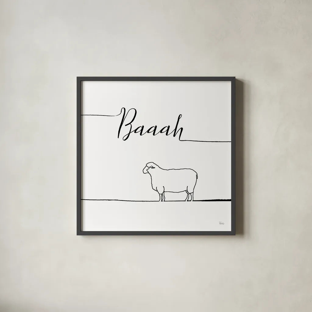 Underlined Farm VI by Veronique Charron. Shown in a sleek black glass frame for a contemporary gallery look. Available as an archival giclee rolled canvas, fine art paper, or poster print. SKU 34283a.