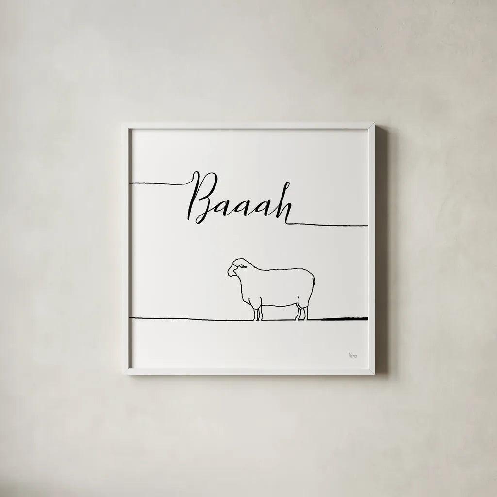 Underlined Farm VI by Veronique Charron. Shown in a crisp white glass frame for a clean and minimalist style. Available as an archival giclee rolled canvas, fine art paper, or poster print. SKU 34283a.