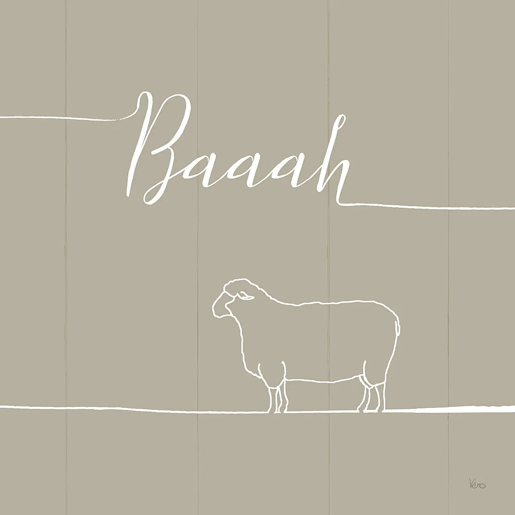 Underlined Farm VI Greige by Veronique Charron. SKU 34291a. Archival Giclee Fine art print for wall decor.