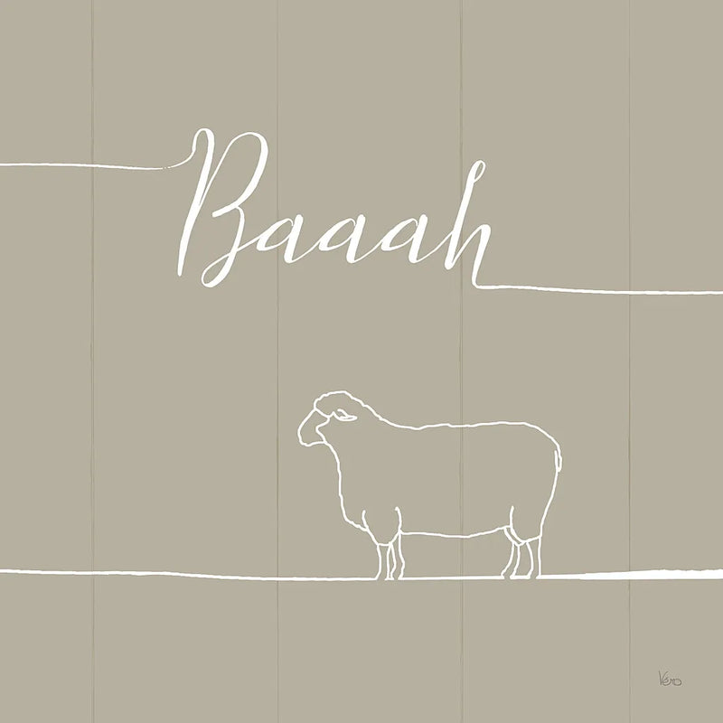 Underlined Farm VI Greige by Veronique Charron. SKU 34291a. Archival Giclee Fine art print for wall decor.