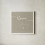 Underlined Farm VI Greige by Veronique Charron. Shown in a crisp white glass frame for a clean and minimalist style. Available as an archival giclee rolled canvas, fine art paper, or poster print. SKU 34291a.