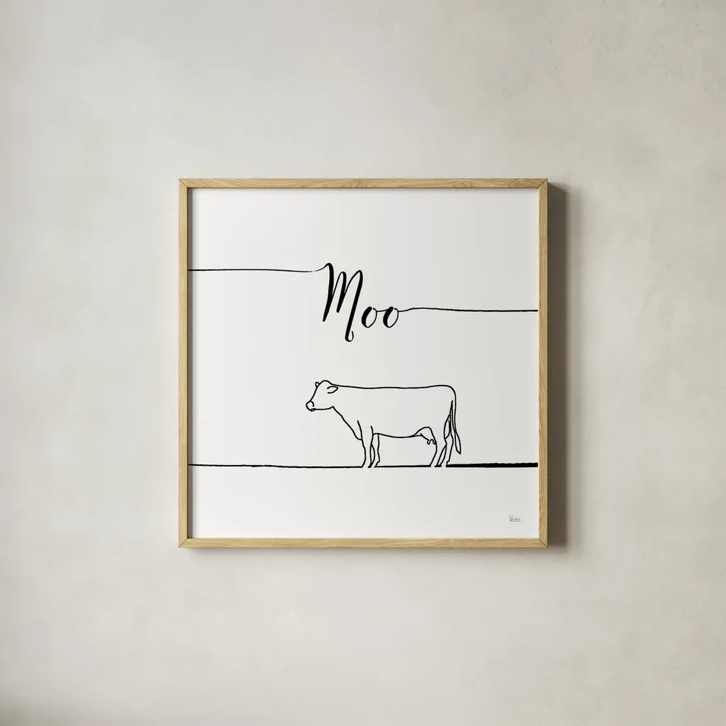 Underlined Farm VII by Veronique Charron. Shown in a natural wood glass frame for a timeless modern aesthetic. Available as an archival giclee rolled canvas, fine art paper, or poster print. SKU 34284a.