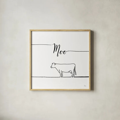 Underlined Farm VII by Veronique Charron. Shown in a natural wood glass frame for a timeless modern aesthetic. Available as an archival giclee rolled canvas, fine art paper, or poster print. SKU 34284a.