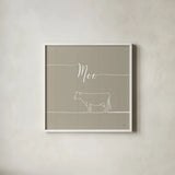 Underlined Farm VII Greige by Veronique Charron. Shown in a crisp white glass frame for a clean and minimalist style. Available as an archival giclee rolled canvas, fine art paper, or poster print. SKU 34292a.