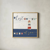 Underlined Nautical I by Veronique Charron. Shown in a natural wood glass frame for a timeless modern aesthetic. Available as an archival giclee rolled canvas, fine art paper, or poster print. SKU 39406a.