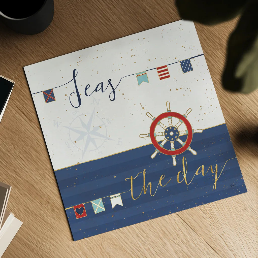 Underlined Nautical III by Veronique Charron. Shown as a detailed flat fine art print, highlighting archival giclee quality. Available as an archival giclee rolled canvas, fine art paper, or poster print. SKU 39408a.