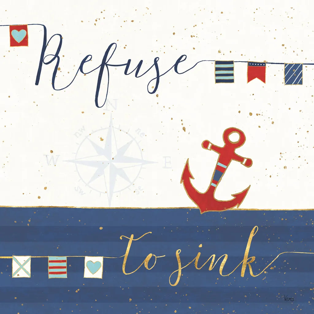 Underlined Nautical IV by Veronique Charron. SKU 39409a. Archival Giclee Fine art print for wall decor.