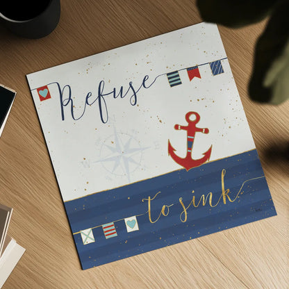 Underlined Nautical IV by Veronique Charron. Shown as a detailed flat fine art print, highlighting archival giclee quality. Available as an archival giclee rolled canvas, fine art paper, or poster print. SKU 39409a.