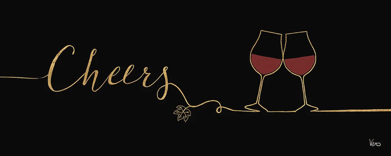 Underlined Wine I Black by Veronique Charron