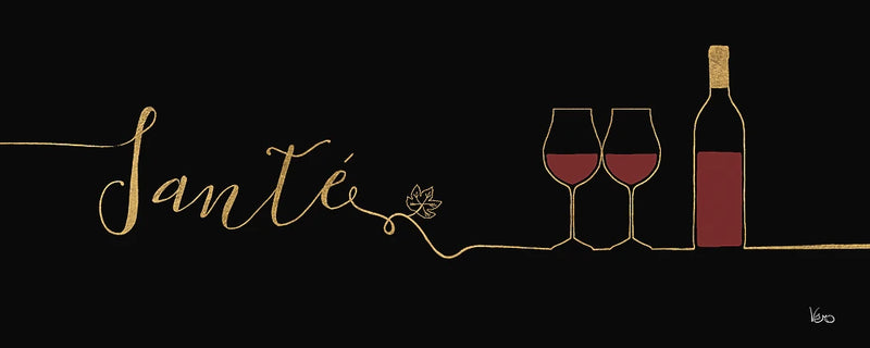 Underlined Wine II Black by Veronique Charron