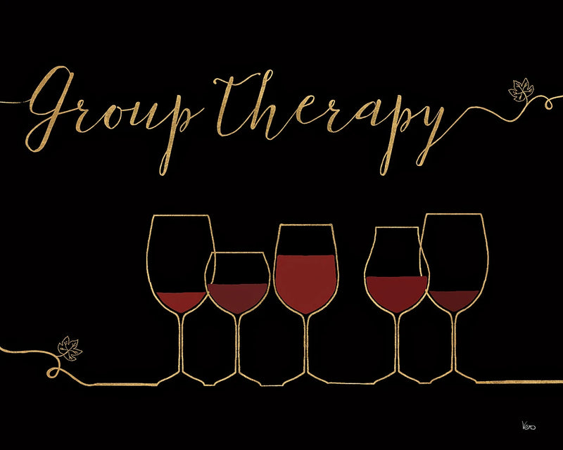 Underlined Wine IX Black by Veronique Charron