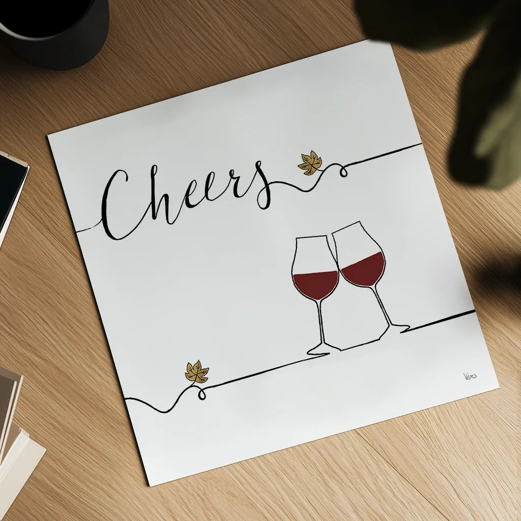 Underlined Wine V by Veronique Charron. Shown as a detailed flat fine art print, highlighting archival giclee quality. Available as an archival giclee rolled canvas, fine art paper, or poster print. SKU 33707a.