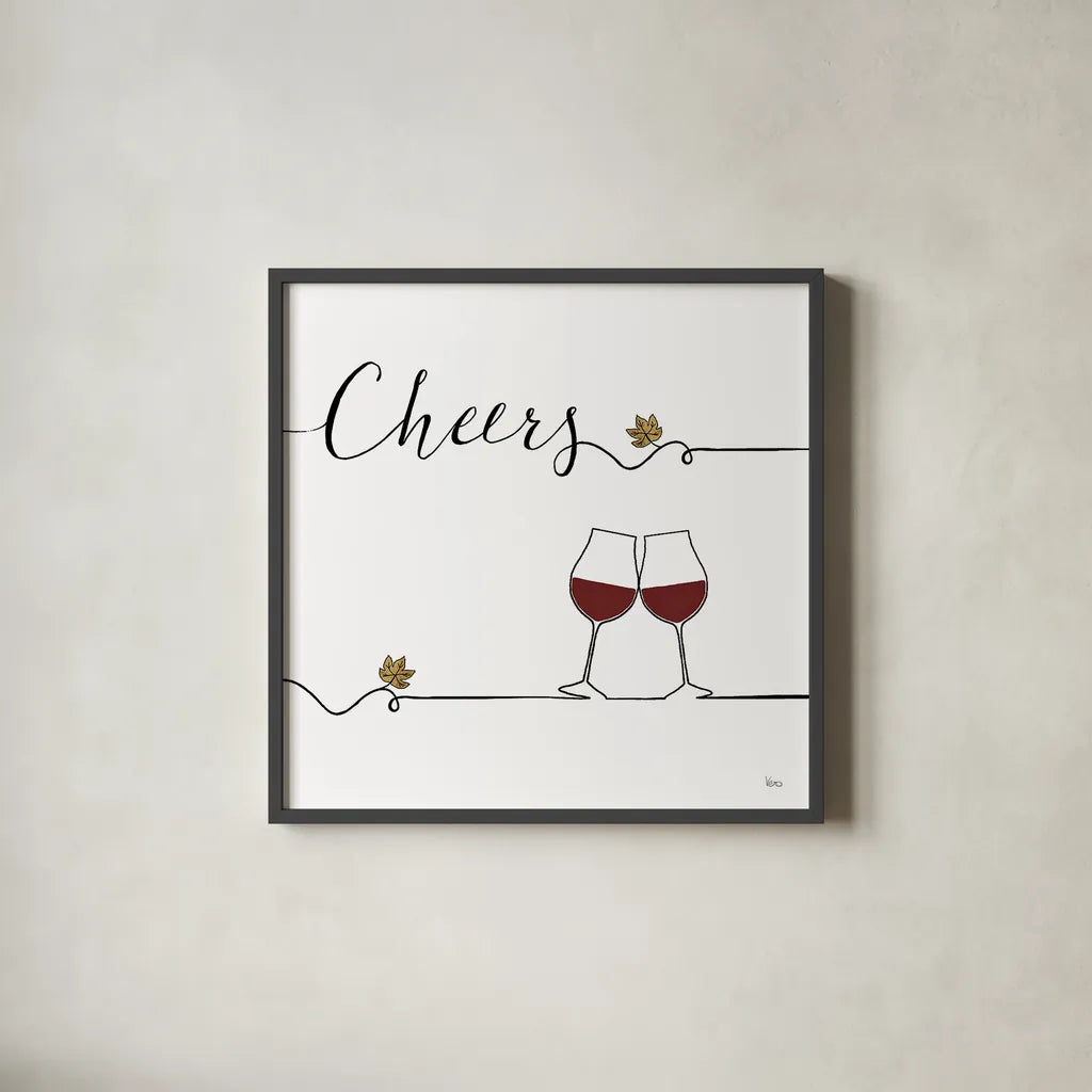 Underlined Wine V by Veronique Charron. Shown in a sleek black glass frame for a contemporary gallery look. Available as an archival giclee rolled canvas, fine art paper, or poster print. SKU 33707a.