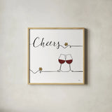 Underlined Wine V by Veronique Charron. Shown in a natural wood glass frame for a timeless modern aesthetic. Available as an archival giclee rolled canvas, fine art paper, or poster print. SKU 33707a.