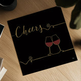 Underlined Wine V Black by Veronique Charron. Shown as a detailed flat fine art print, highlighting archival giclee quality. Available as an archival giclee rolled canvas, fine art paper, or poster print. SKU 33717a.