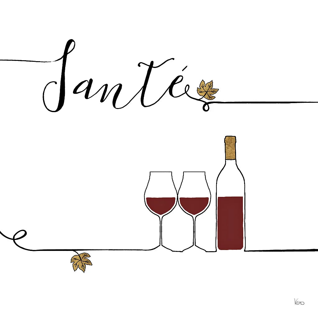 Underlined Wine VI by Veronique Charron. SKU 33708a. Archival Giclee Fine art print for wall decor.