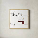 Underlined Wine VI by Veronique Charron. Shown in a natural wood glass frame for a timeless modern aesthetic. Available as an archival giclee rolled canvas, fine art paper, or poster print. SKU 33708a.