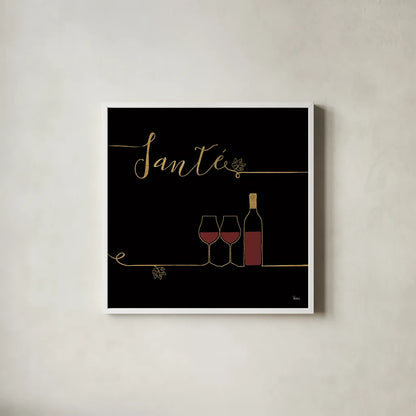 Underlined Wine VI Black by Veronique Charron. Shown in a crisp white glass frame for a clean and minimalist style. Available as an archival giclee rolled canvas, fine art paper, or poster print. SKU 33718a.