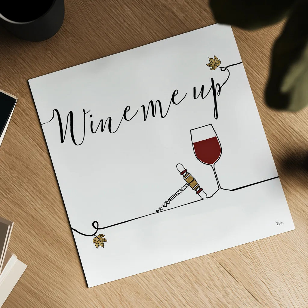 Underlined Wine VII by Veronique Charron. Shown as a detailed flat fine art print, highlighting archival giclee quality. Available as an archival giclee rolled canvas, fine art paper, or poster print. SKU 33709a.