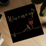 Underlined Wine VII Black by Veronique Charron. Shown as a detailed flat fine art print, highlighting archival giclee quality. Available as an archival giclee rolled canvas, fine art paper, or poster print. SKU 33719a.