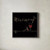 Underlined Wine VII Black by Veronique Charron. Shown in a sleek black glass frame for a contemporary gallery look. Available as an archival giclee rolled canvas, fine art paper, or poster print. SKU 33719a.