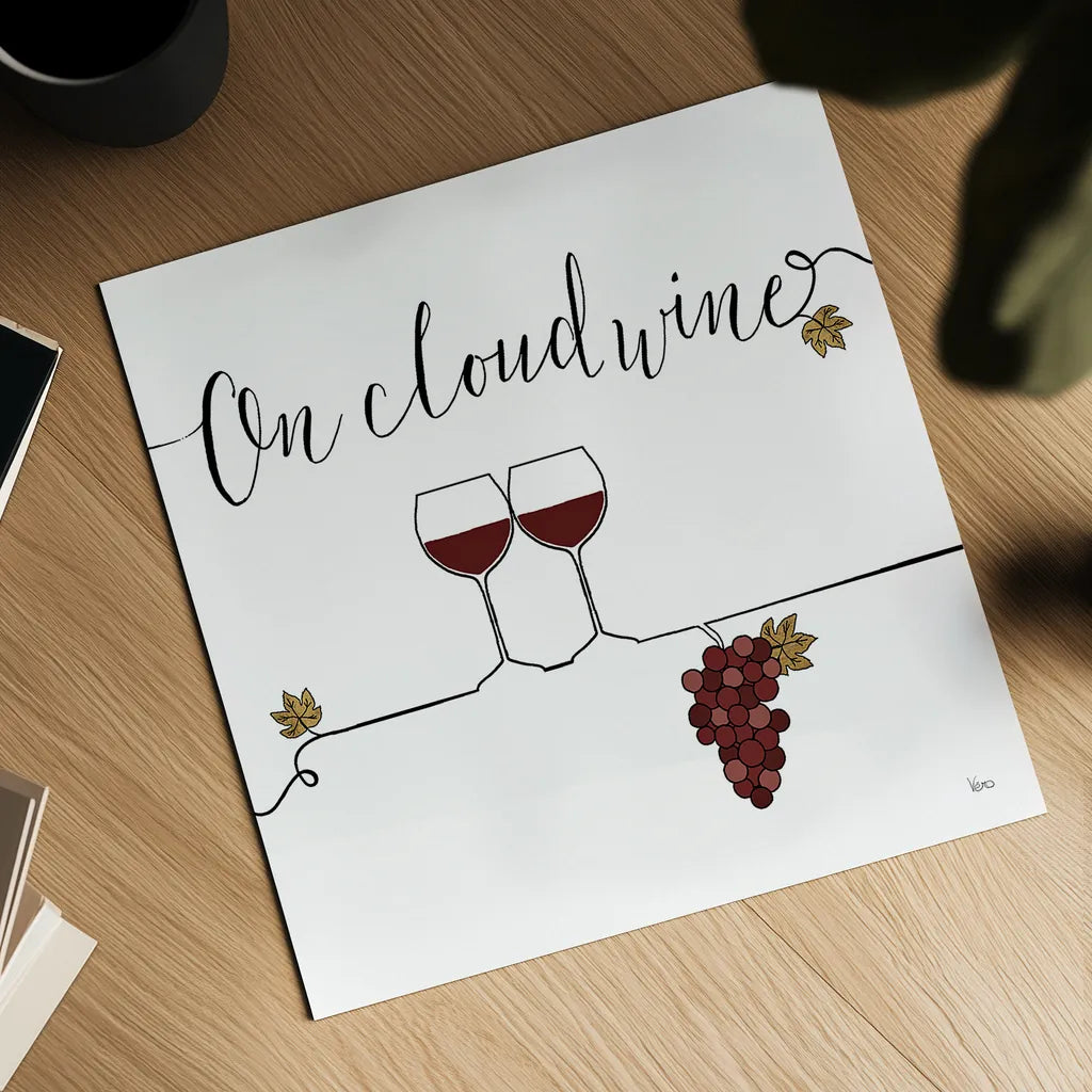 Underlined Wine VIII by Veronique Charron. Shown as a detailed flat fine art print, highlighting archival giclee quality. Available as an archival giclee rolled canvas, fine art paper, or poster print. SKU 33710a.