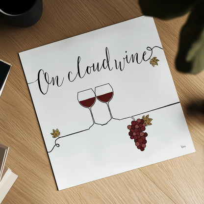 Underlined Wine VIII by Veronique Charron. Shown as a detailed flat fine art print, highlighting archival giclee quality. Available as an archival giclee rolled canvas, fine art paper, or poster print. SKU 33710a.