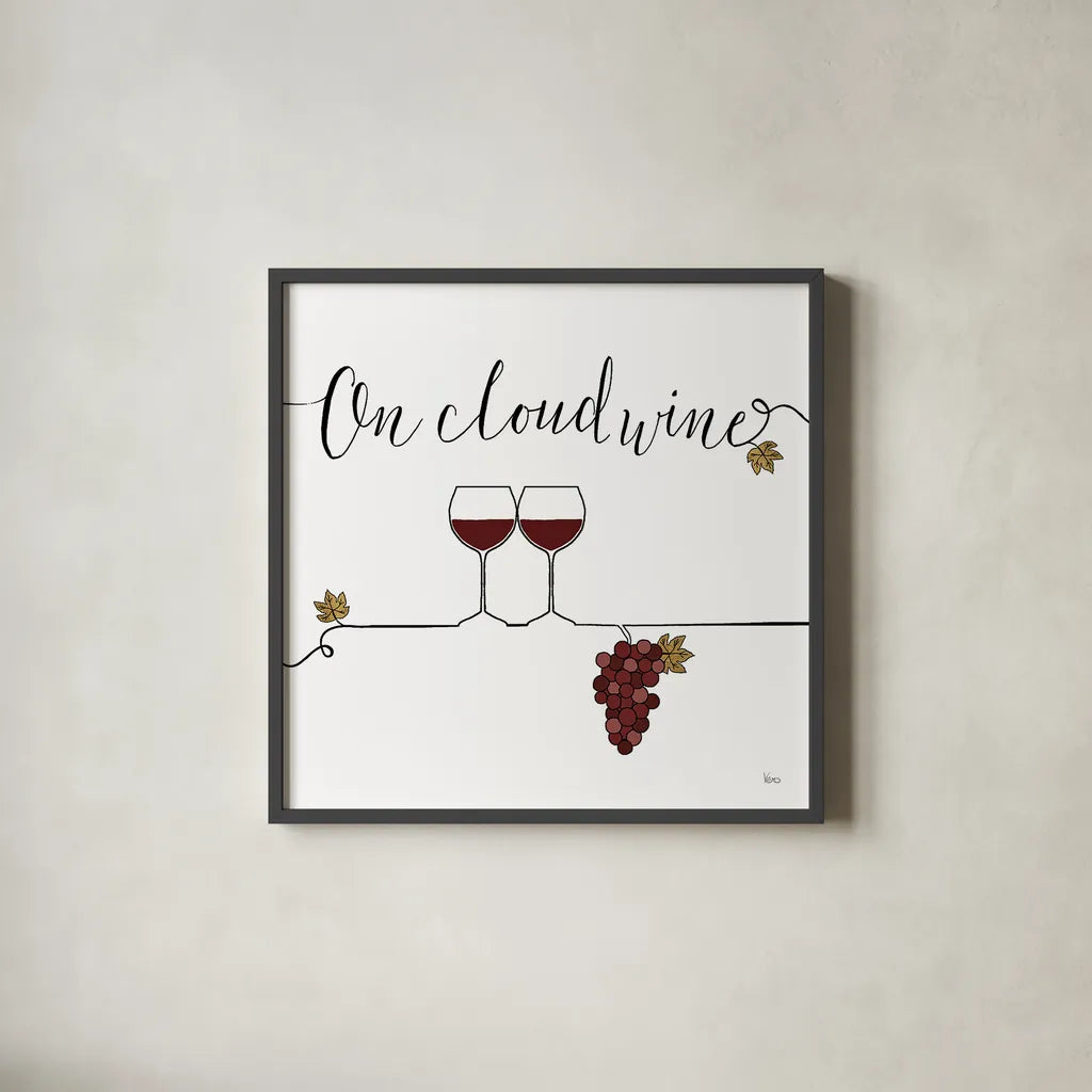 Underlined Wine VIII by Veronique Charron. Shown in a sleek black glass frame for a contemporary gallery look. Available as an archival giclee rolled canvas, fine art paper, or poster print. SKU 33710a.