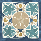 Undersea Blue Tile I Crop by Veronique Charron. SKU 20267a. Archival Giclee Fine art print for wall decor.