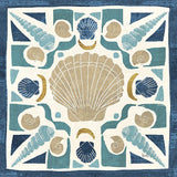 Undersea Blue Tile II Crop by Veronique Charron. SKU 20268a. Archival Giclee Fine art print for wall decor.