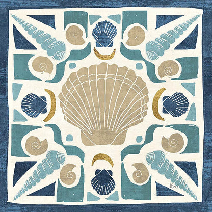 Undersea Blue Tile II Crop by Veronique Charron. SKU 20268a. Archival Giclee Fine art print for wall decor.