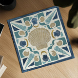 Undersea Blue Tile II Crop by Veronique Charron. Shown as a detailed flat fine art print, highlighting archival giclee quality. Available as an archival giclee rolled canvas, fine art paper, or poster print. SKU 20268a.