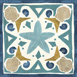 Undersea Blue Tile III Crop by Veronique Charron. SKU 20269a. Archival Giclee Fine art print for wall decor.