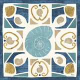 Undersea Blue Tile IV Crop by Veronique Charron. SKU 20270a. Archival Giclee Fine art print for wall decor.