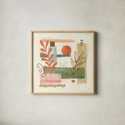 Vista III by Veronique Charron. Shown in a natural wood glass frame for a timeless modern aesthetic. Available as an archival giclee rolled canvas, fine art paper, or poster print. SKU 63577a.