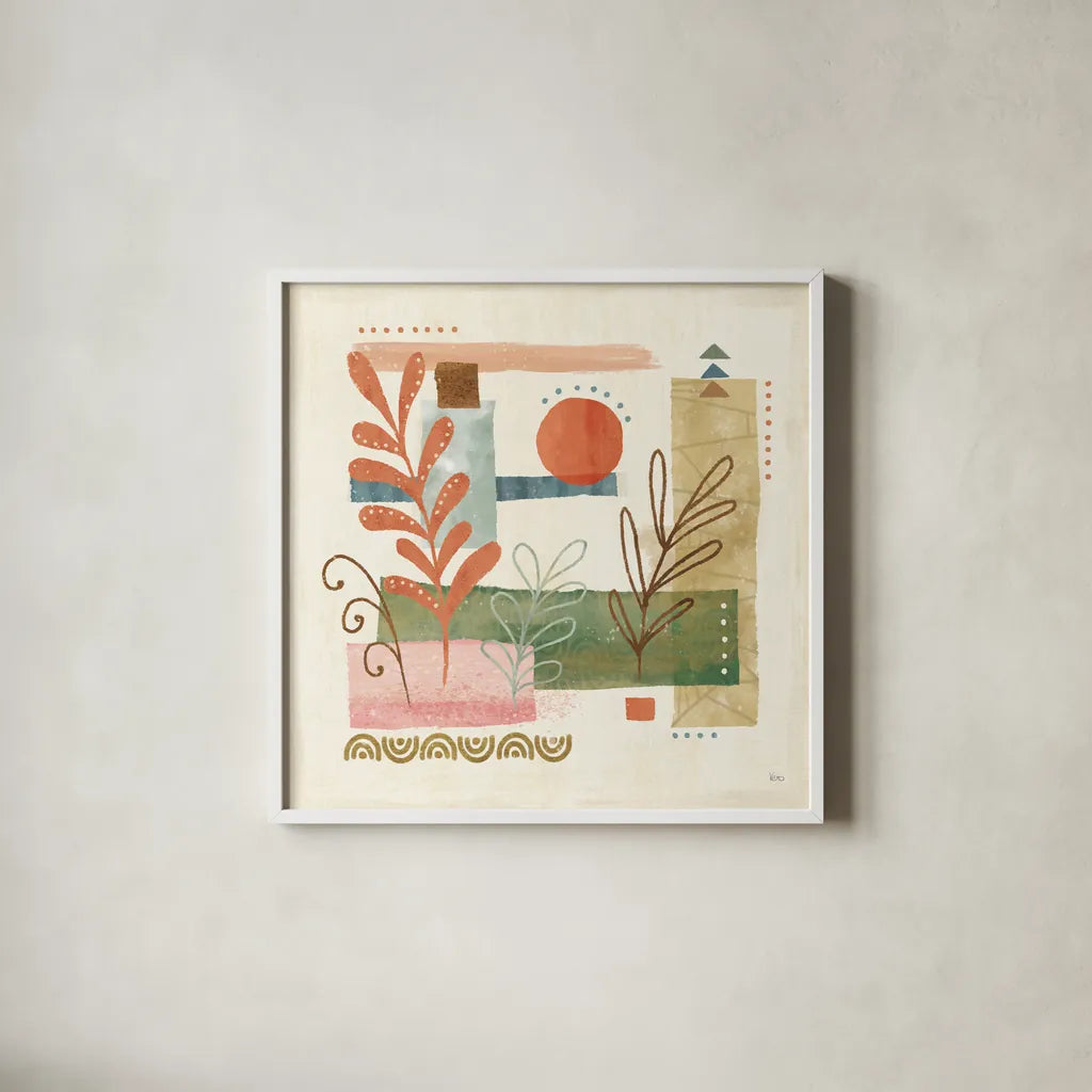 Vista III by Veronique Charron. Shown in a crisp white glass frame for a clean and minimalist style. Available as an archival giclee rolled canvas, fine art paper, or poster print. SKU 63577a.