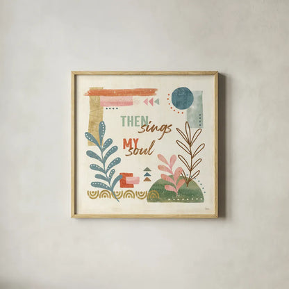 Vista VII by Veronique Charron. Shown in a natural wood glass frame for a timeless modern aesthetic. Available as an archival giclee rolled canvas, fine art paper, or poster print. SKU 63581a.