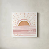 Warm Sweet Summer V by Veronique Charron. Shown in a crisp white glass frame for a clean and minimalist style. Available as an archival giclee rolled canvas, fine art paper, or poster print. SKU 75585a.