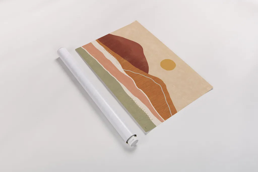 Warmscape I by Veronique Charron. shown as a rolled paper print. Available as archival giclee rolled canvas, fine art paper, or poster print. SKU 74874i.