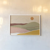 Warmscape II by Veronique Charron. shown as a paper print in a white frame. Available as a archival giclee rolled canvas, fine art paper, or poster print. SKU 74875i.