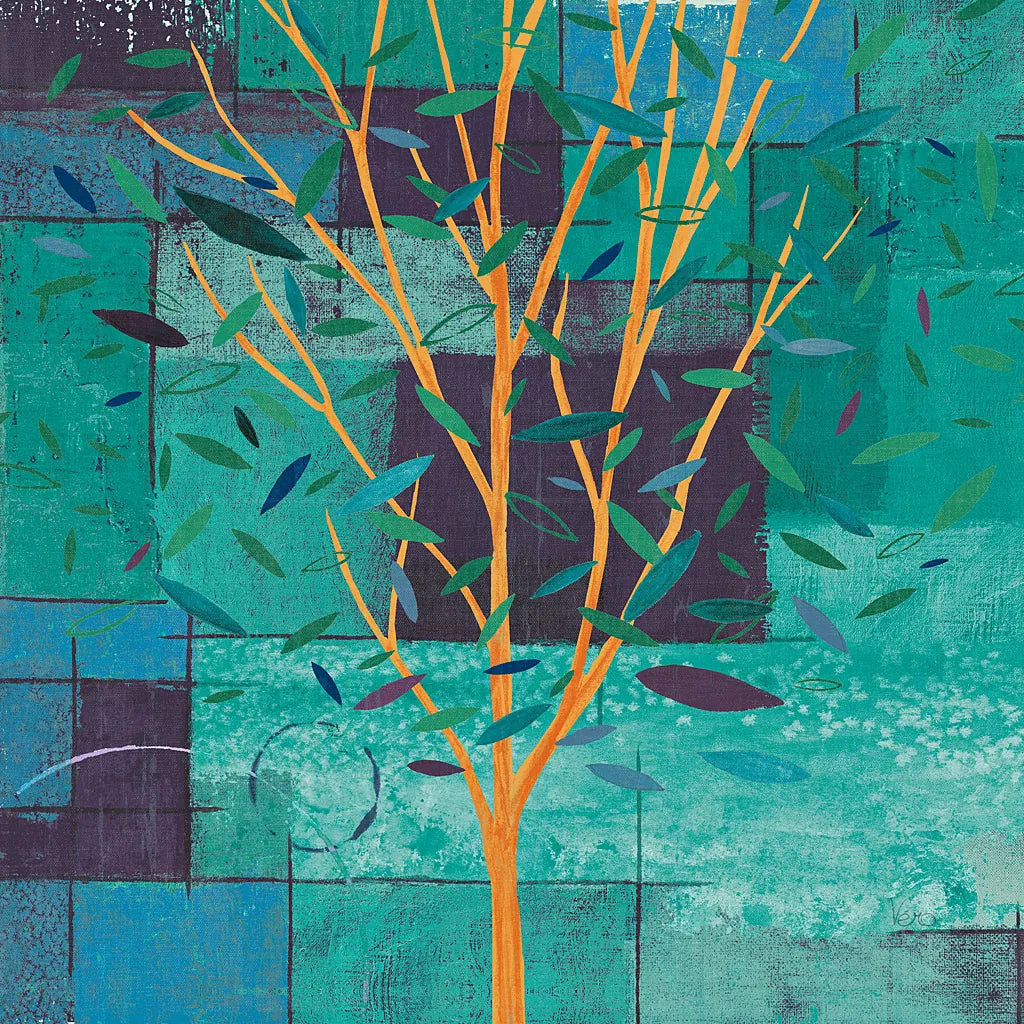 Watercolor Forest V Peacock by Veronique Charron. SKU 21166a. Archival Giclee Fine art print for wall decor.