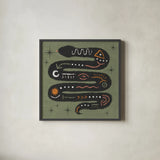 Wee Bit Wicked IV by Veronique Charron. Shown in a sleek black glass frame for a contemporary gallery look. Available as an archival giclee rolled canvas, fine art paper, or poster print. SKU 99433a.