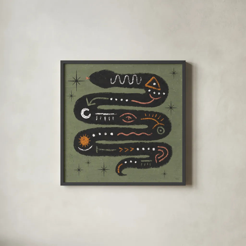 Wee Bit Wicked IV by Veronique Charron. Shown in a sleek black glass frame for a contemporary gallery look. Available as an archival giclee rolled canvas, fine art paper, or poster print. SKU 99433a.